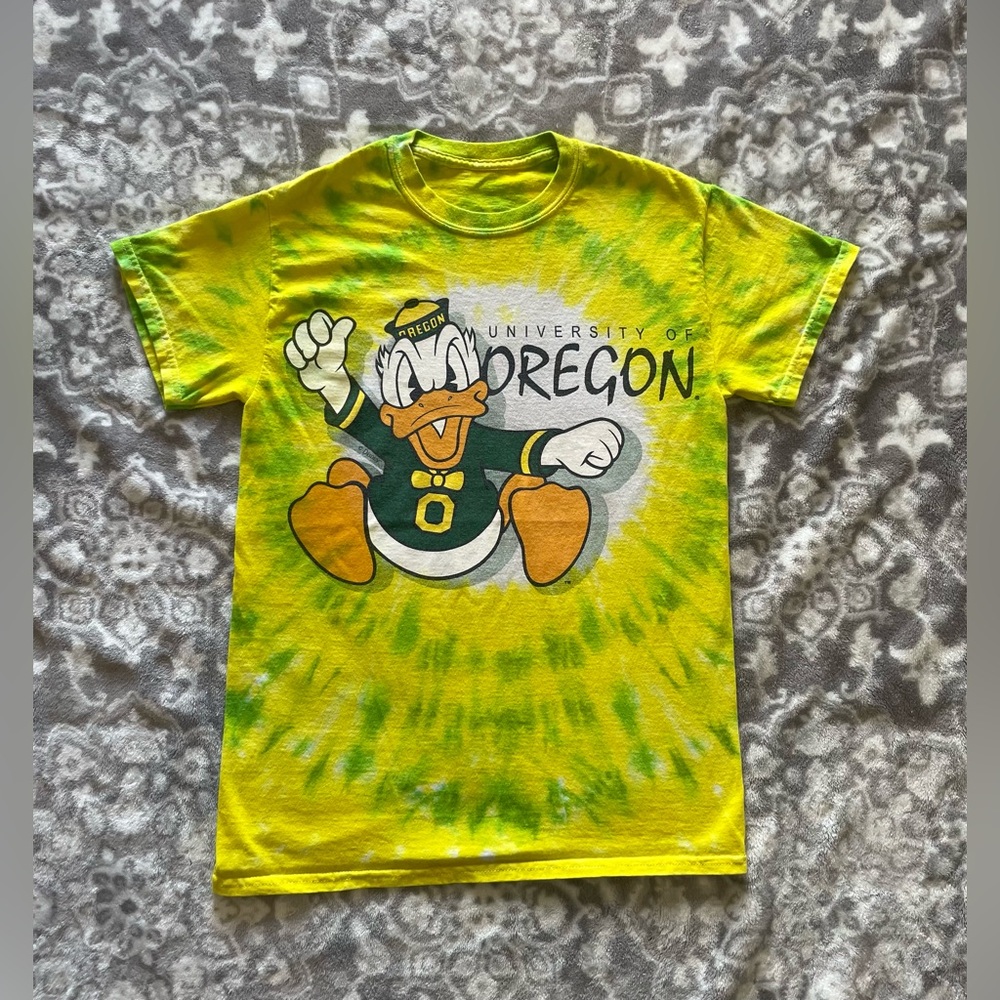 University Of Oregon "Donald Duck" Disney Tie Dye Men's Shirt Size Small